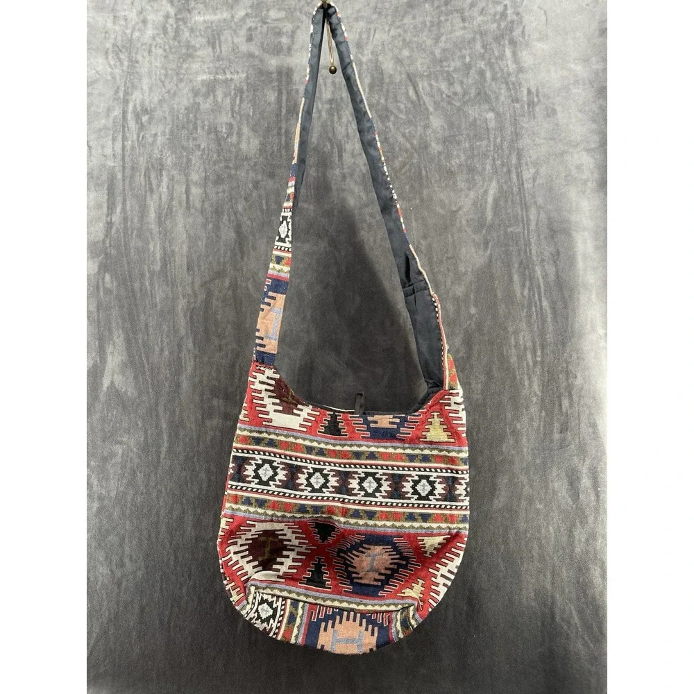 Tribe Azure Boho Tapestry Crossbody Shoulder Bag Southwestern Festival Purse